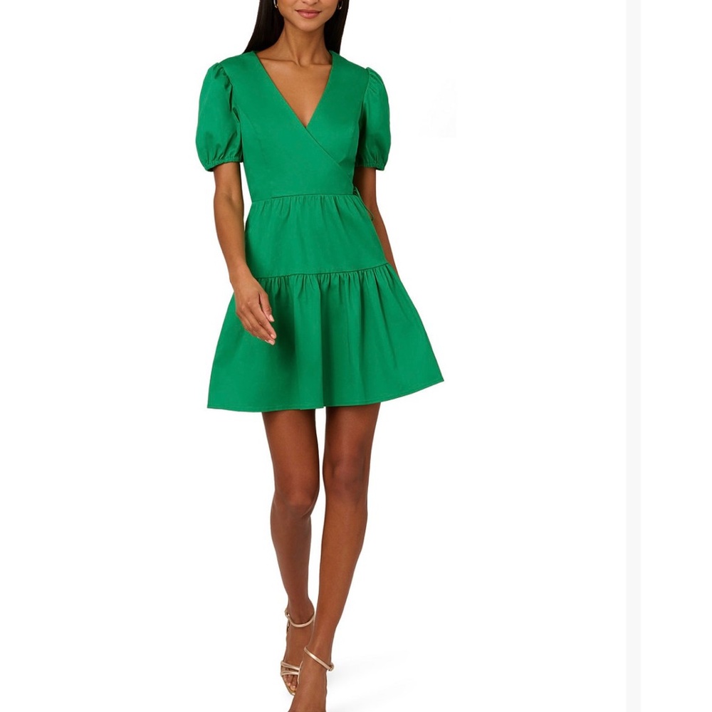 Adrianna Papell Vibrant Green Midi Dress